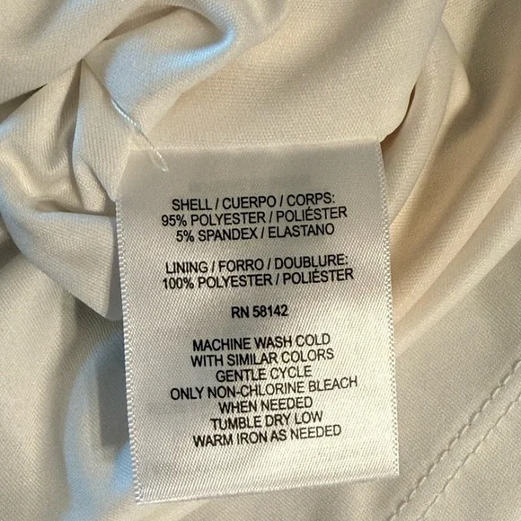 Maggy London Sheath White Dress with Yellow and Green Floral Design Size 12 - Picture 7 of 13